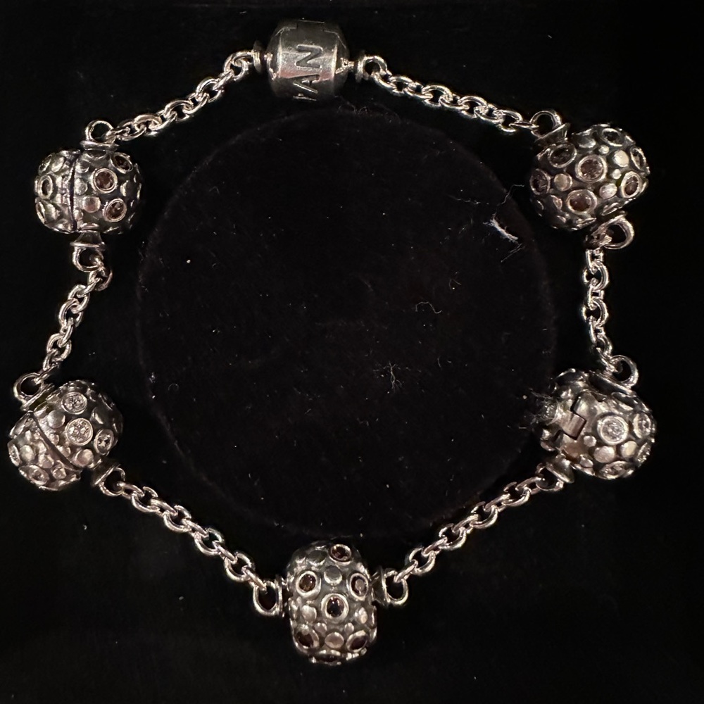 Pandora Retired Moments 5 Clip Station Bracelet 8.3 in / 21 cm